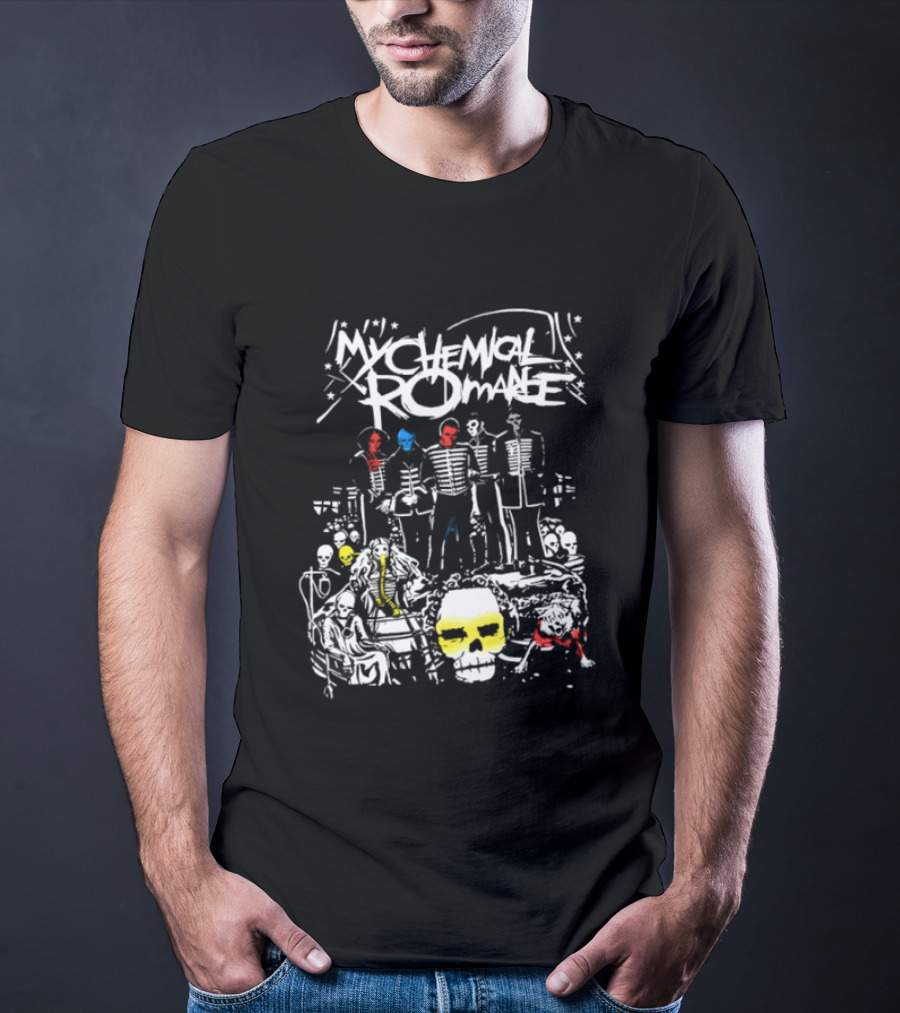 Skeletons My Chemical Romance Three Cheers Graffiti Rock T-Shirt