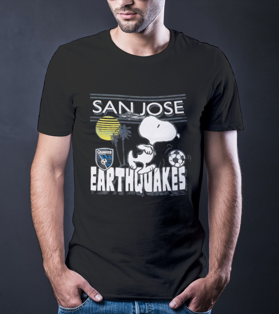 San Jose Earthquakes Snoopy Peanuts Soccer Collaboration T-Shirt
