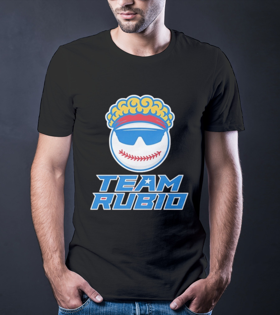 Team Rubio Baseball Puerto Rico Sunglasses Curly Hair T-Shirt