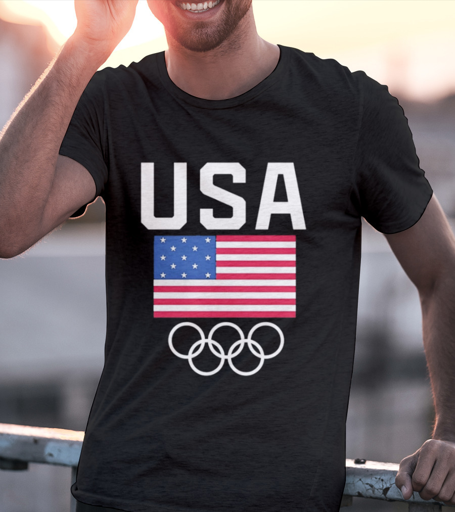 USA Flag Olympic Rings Team USA T-Shirt