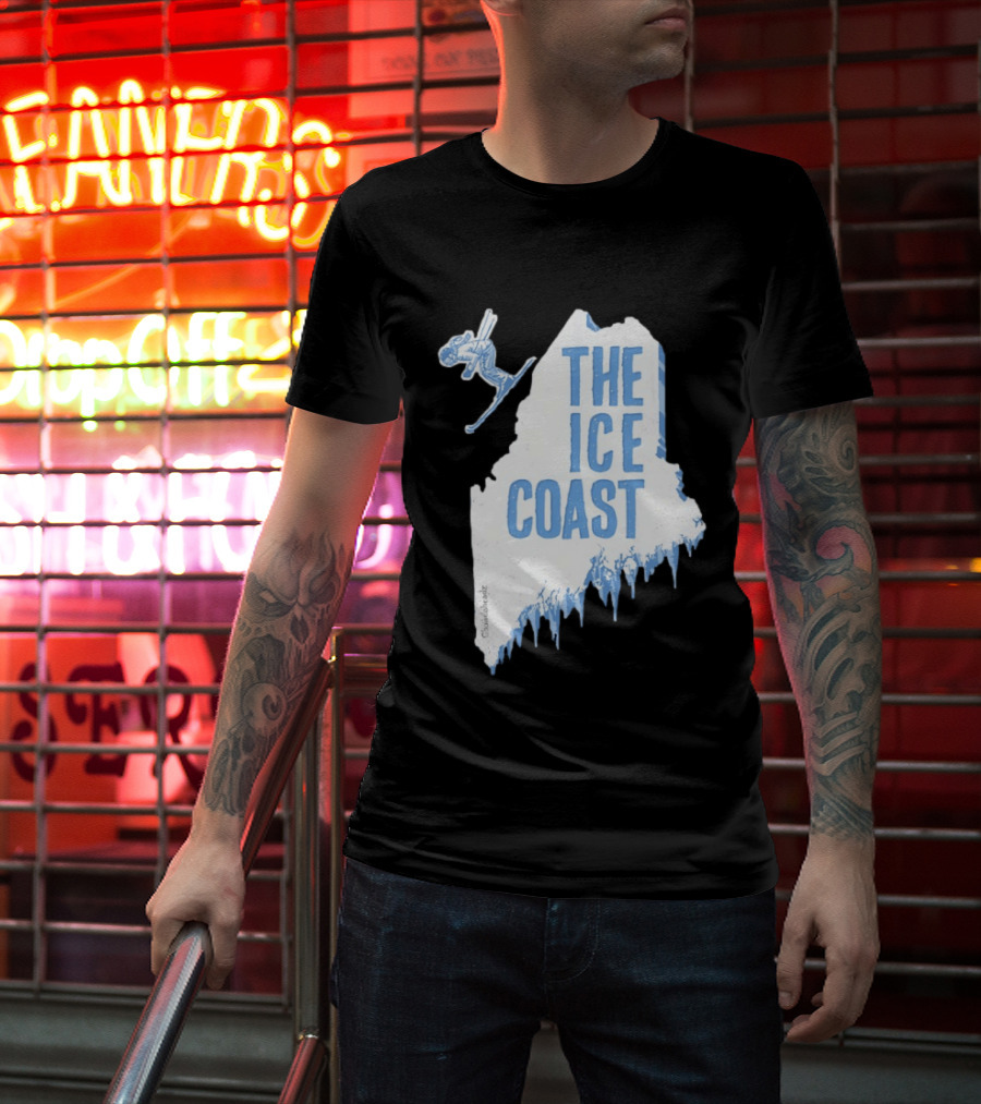 The Ice Coast Skier Jumping Map T-Shirt