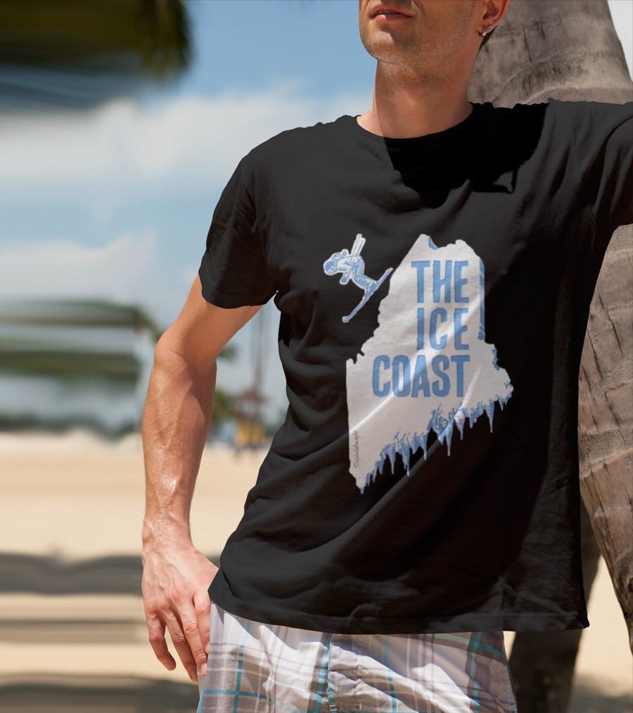 The Ice Coast Skier Jumping Map T-Shirt