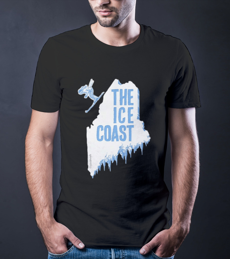 The Ice Coast Skier Jumping Map T-Shirt
