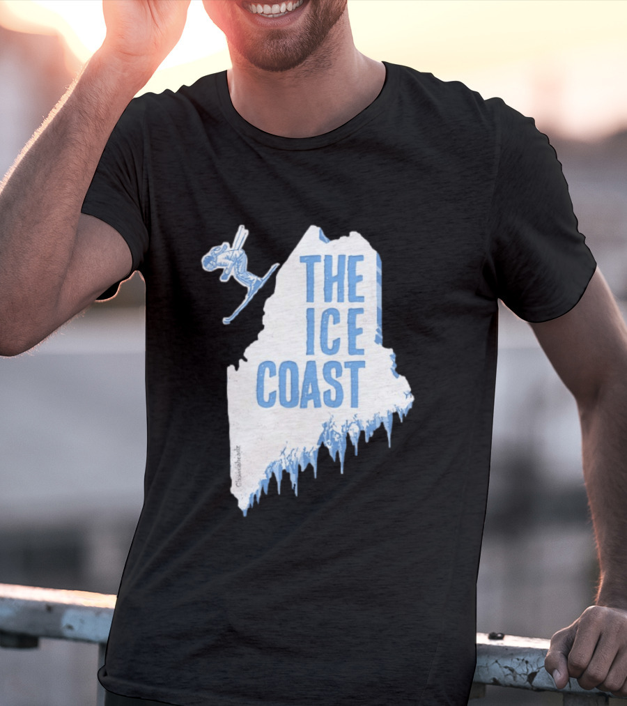 The Ice Coast Skier Jumping Map T-Shirt