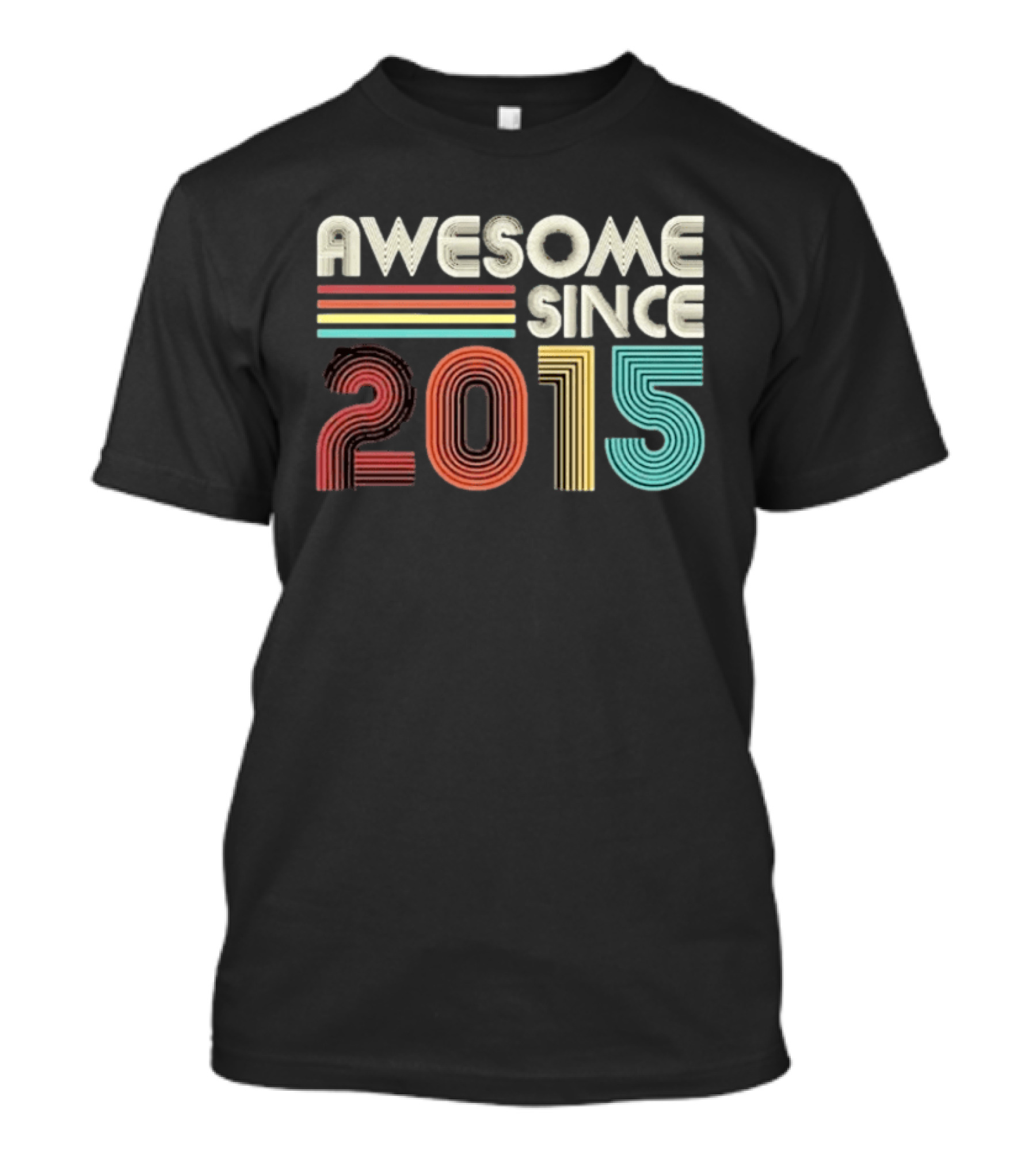 Awesome Since 2015 Retro Stripes T-Shirt