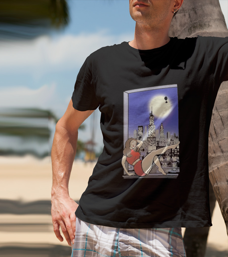 Pauline TheSpaceVixen Urban Moonlit Cityscape T-Shirt