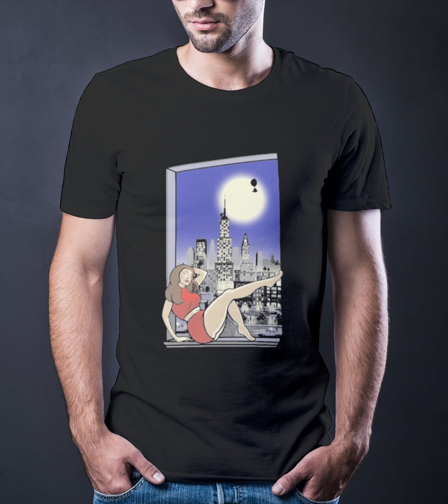 Pauline TheSpaceVixen Urban Moonlit Cityscape T-Shirt