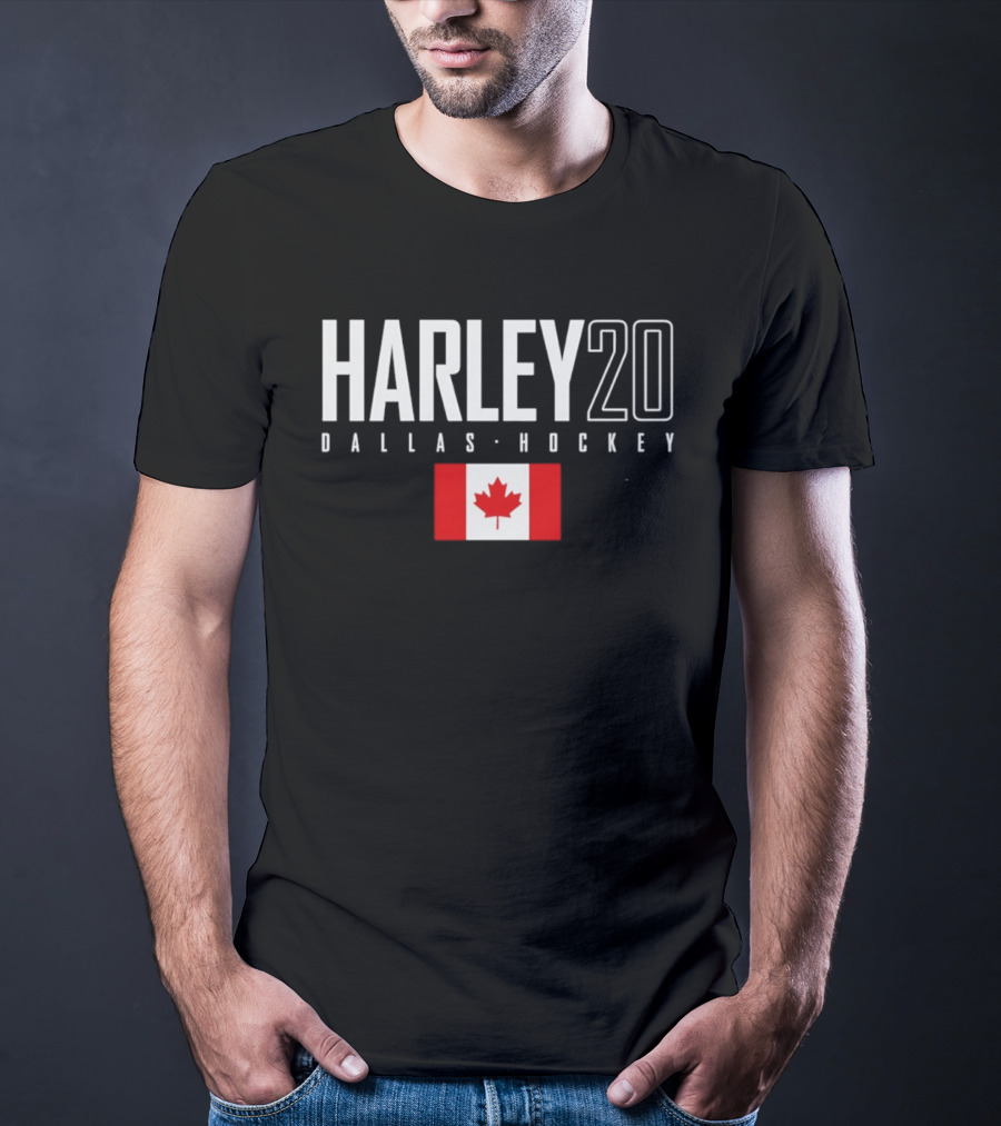Harley 20 Dallas Hockey Canada Flag T-Shirt