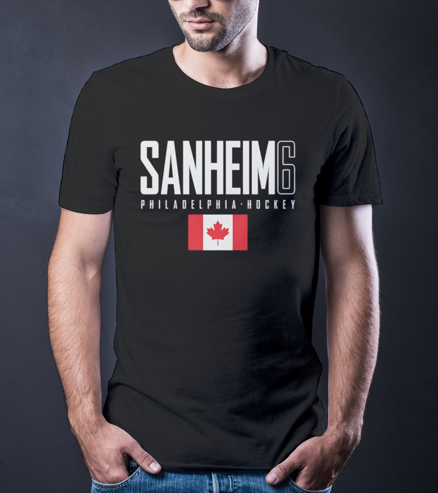 Sanheim 6 Philadelphia Hockey Canada Flag T-Shirt