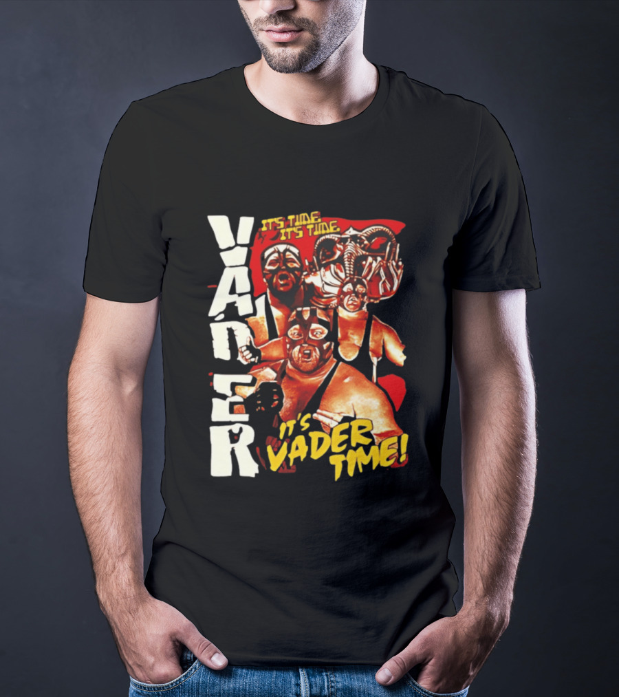 Vader It's Vader Time It's Time Wrestling Mask Collage T-Shirt
