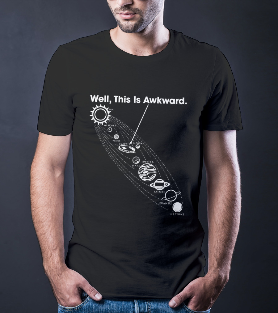 Well This Is Awkward Pluto Solar System Planets Humor T-Shirt