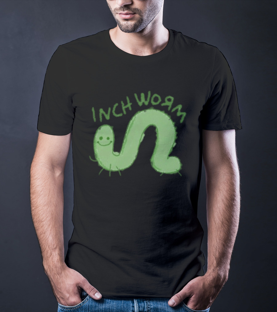 Zane Little Inch Worm Happy Green Cartoon T-Shirt