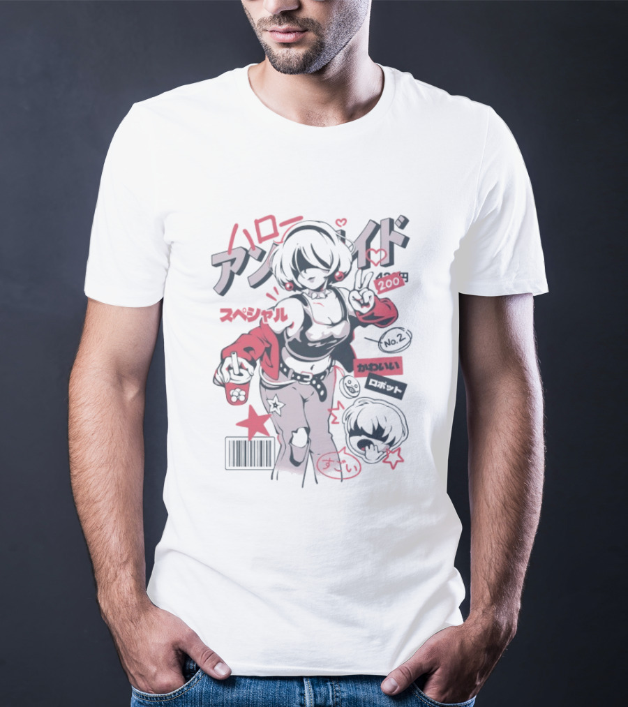 Hello Android No.2 Special Kawaii Robot Waifu Manga Aesthetic T-Shirt