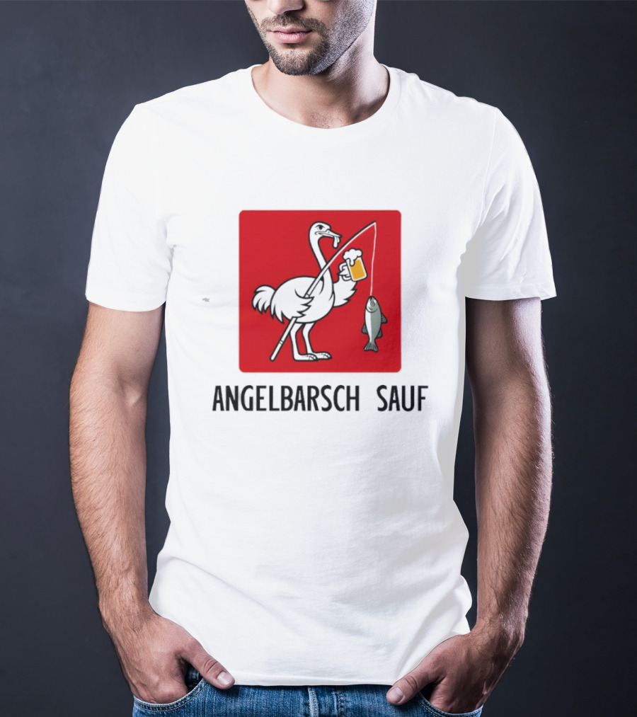 Angelbarsch Sauf Pelican Beer Fish Catching Fun T-Shirt