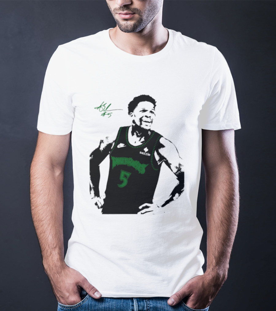 Anthony Edwards Minnesota Timberwolves Number 5 Signature T-Shirt