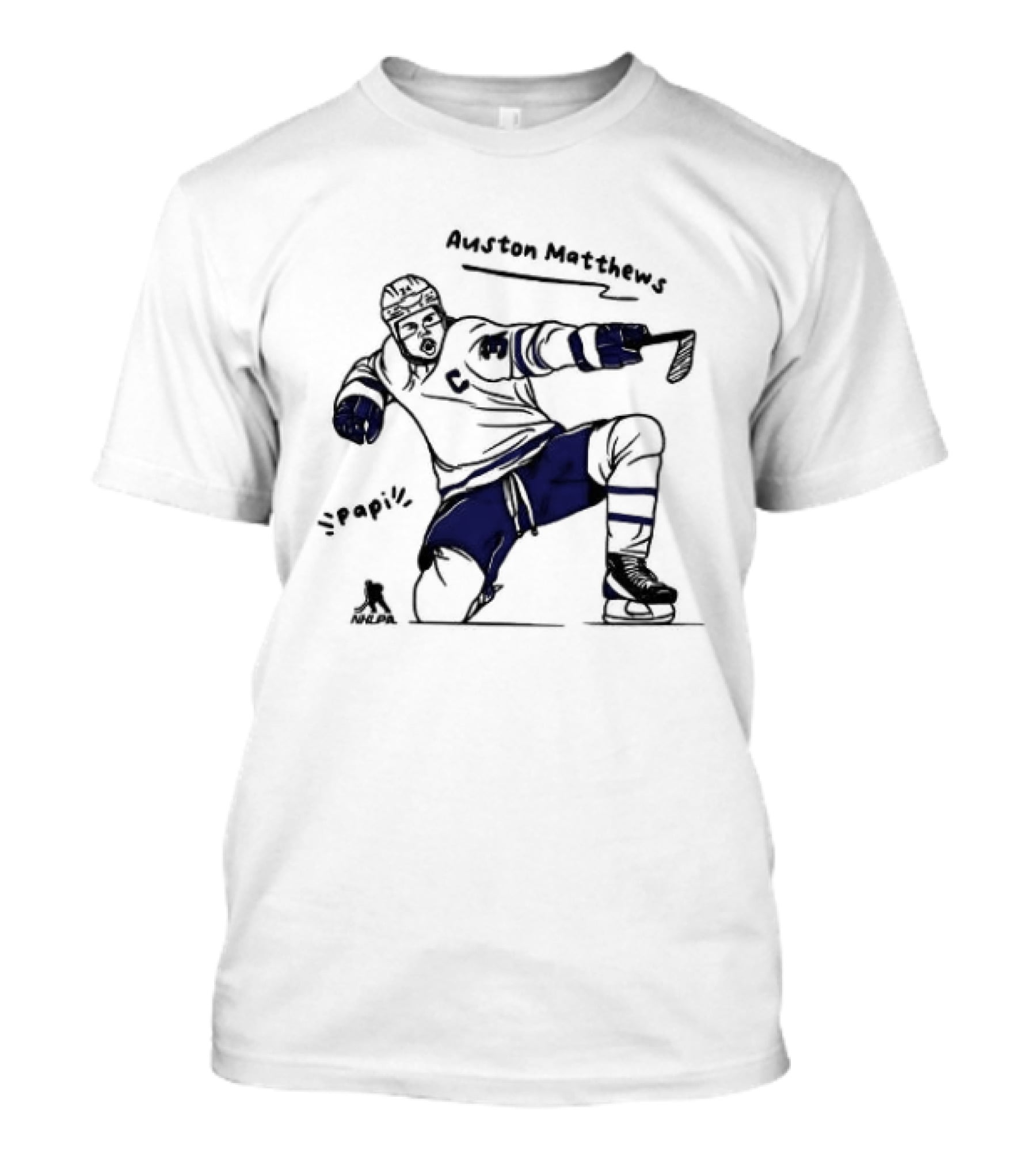 Auston Matthews Toronto Maple Leafs Hockey Papi Cartoon Deke Move Celebration T-Shirt