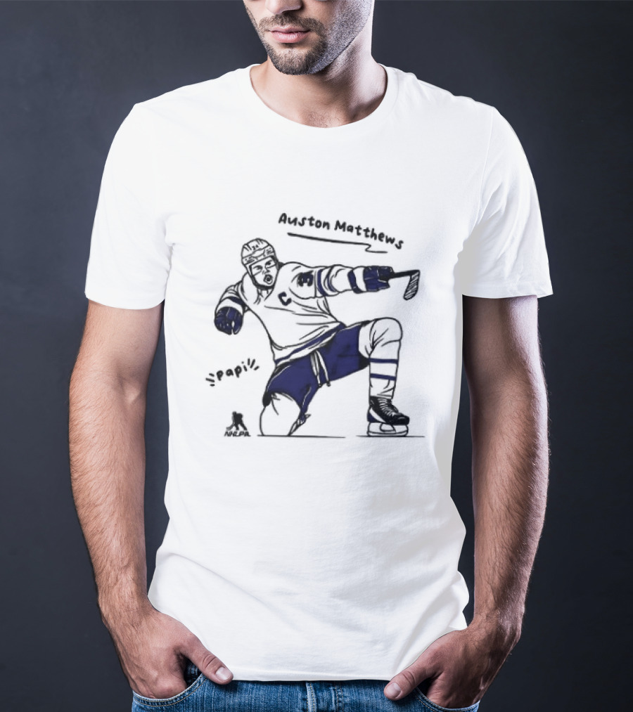 Auston Matthews Toronto Maple Leafs Hockey Papi Cartoon Deke Move Celebration T-Shirt