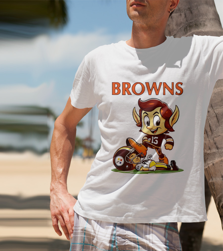 Cleveland Browns Victory Over Pittsburgh Steelers Rivalry Brownie T-Shirt