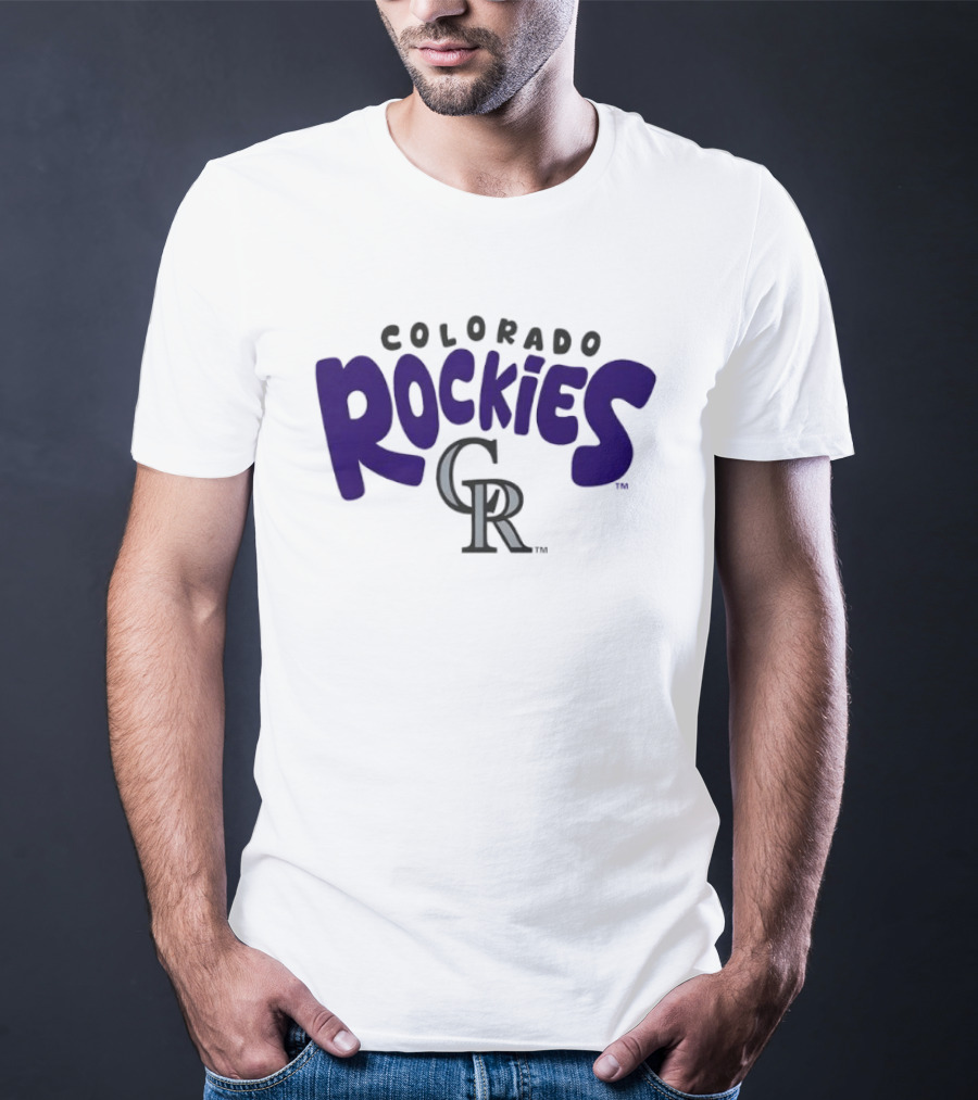 Colorado Rockies Bubble Text Crew Neck T-Shirt