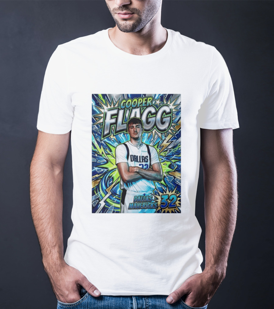 Cooper Flagg Dallas Mavericks 32 Comic T-Shirt