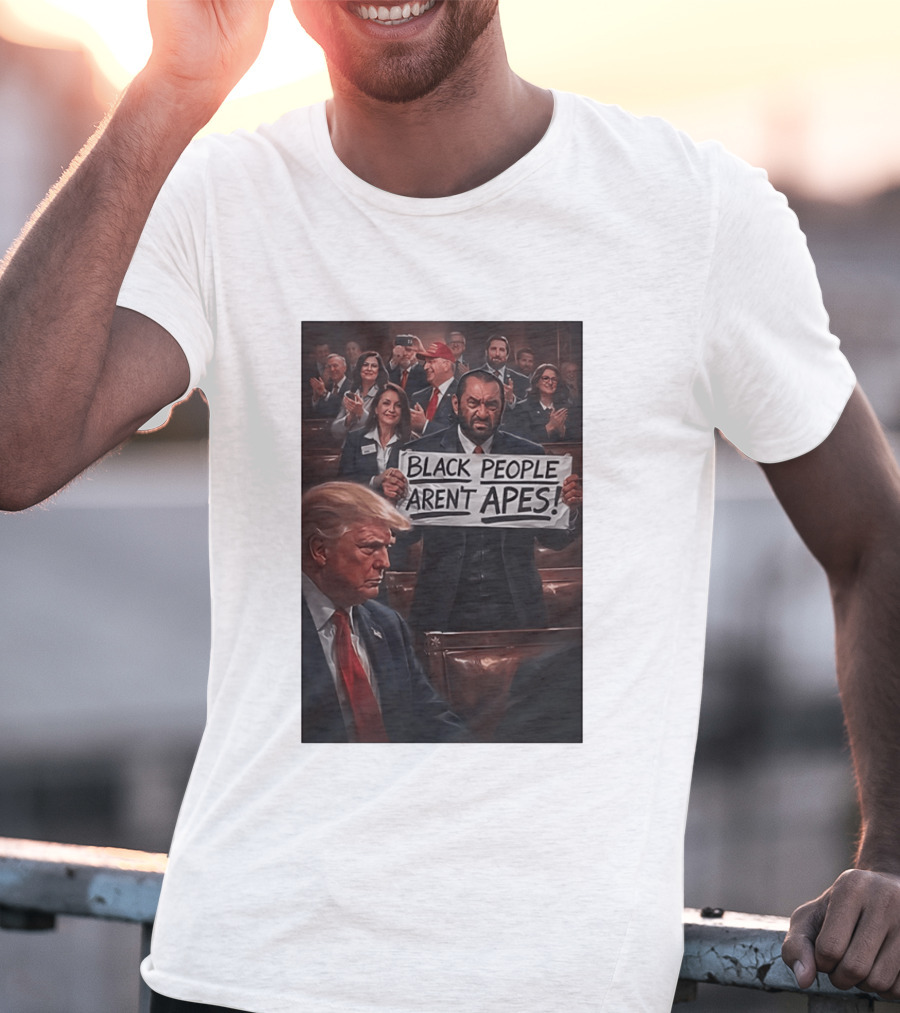 Black People Aren't Apes Anti Trump AI Green Protest Message T-Shirt