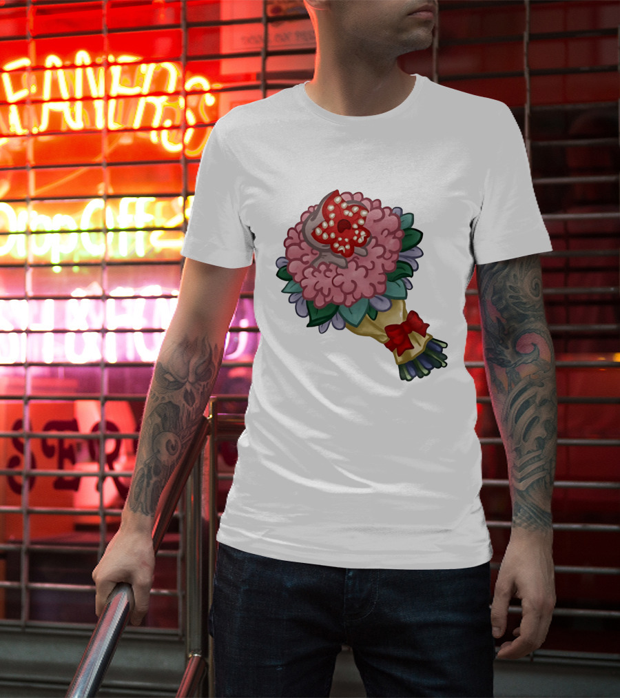 Demodog Valentine Bouquet Flowers Stranger Things Horror T-Shirt