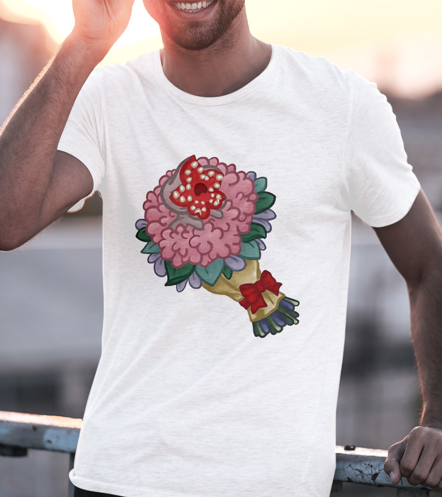 Demodog Valentine Bouquet Flowers Stranger Things Horror T-Shirt