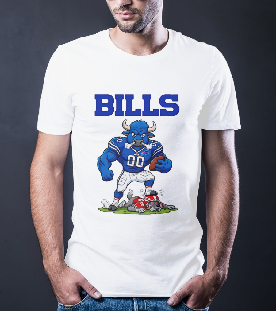 Buffalo Bills Mascot Defeats Kansas City Chiefs Rivalry NFL Football T-Shirt