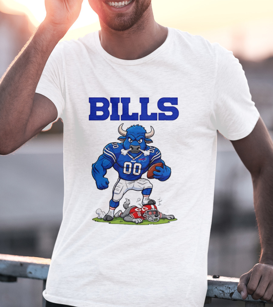 Buffalo Bills Mascot Defeats Kansas City Chiefs Rivalry NFL Football T-Shirt