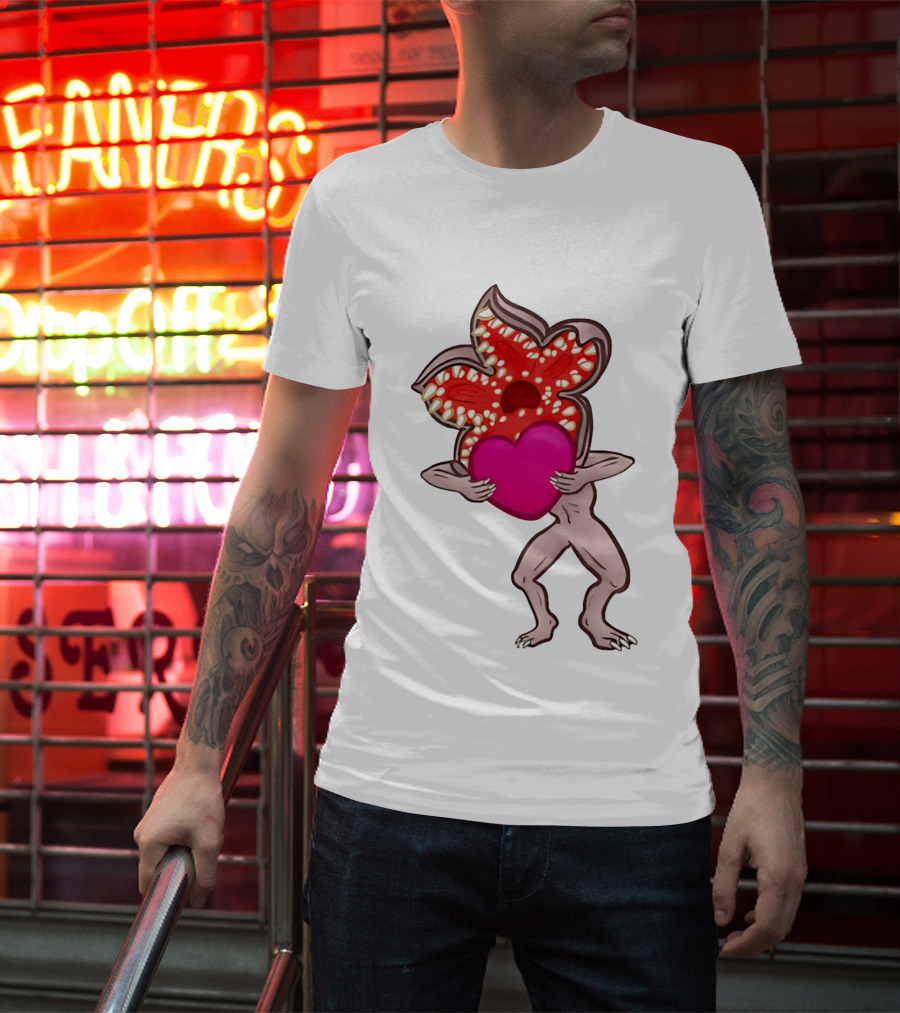 Demogorgon Embracing Heart Valentine Monster T-Shirt