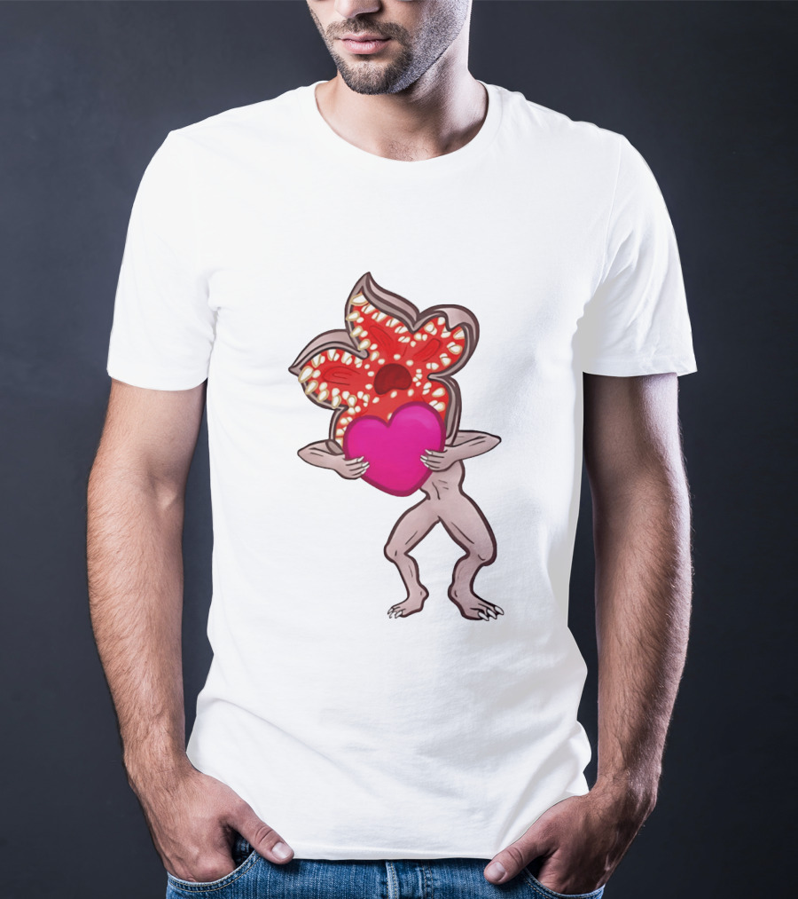 Demogorgon Embracing Heart Valentine Monster T-Shirt