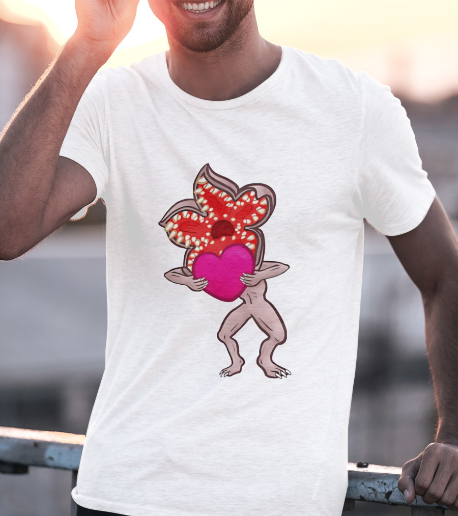 Demogorgon Embracing Heart Valentine Monster T-Shirt