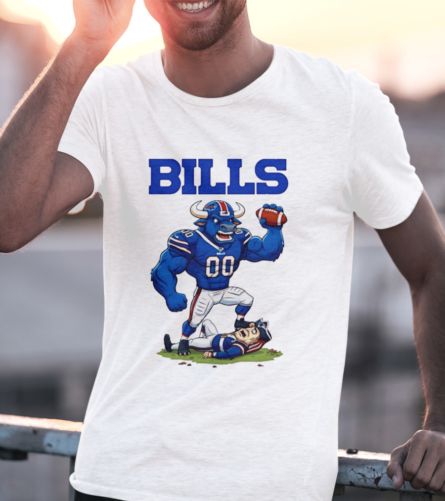 Buffalo Bills Vs New England Patriots Rivalry Comic Character Victory T-Shirt