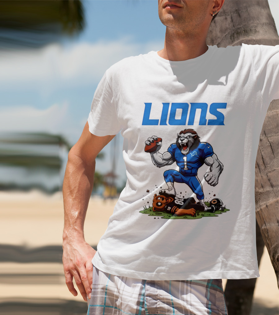 Detroit Lions Beat Bears NFL Rivalries Showdown T-Shirt