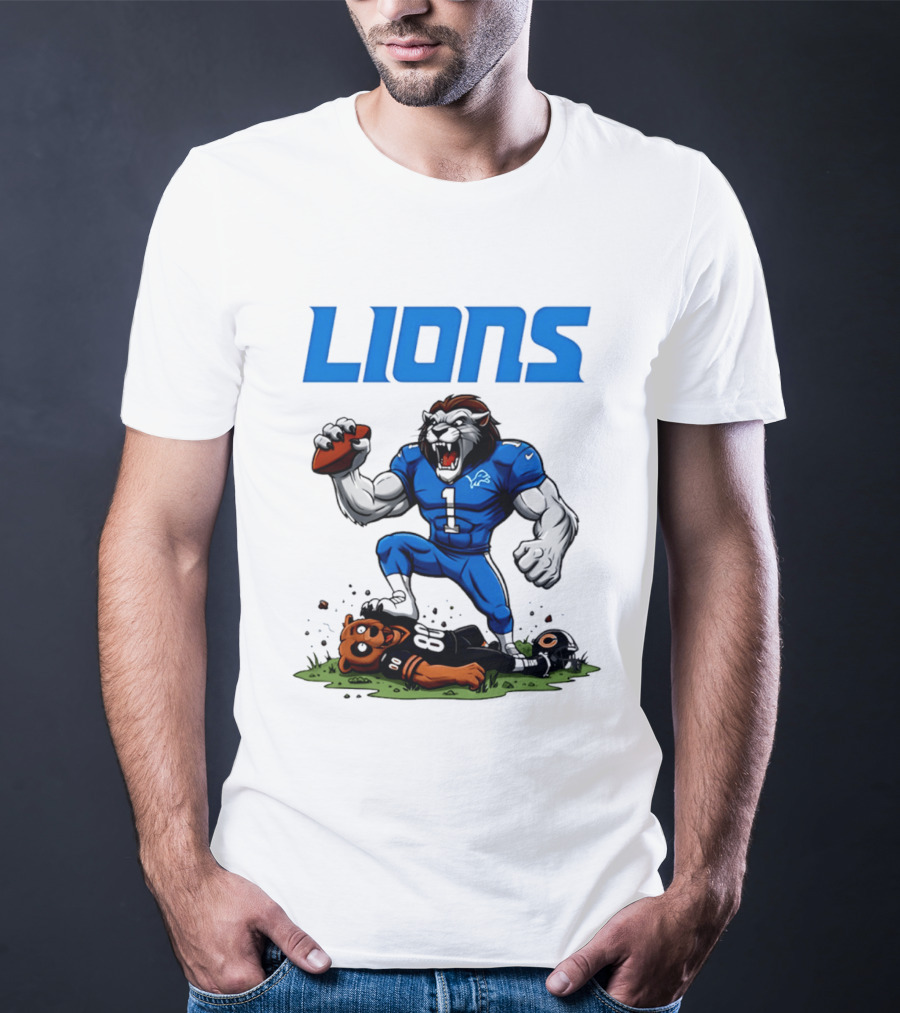 Detroit Lions Beat Bears NFL Rivalries Showdown T-Shirt