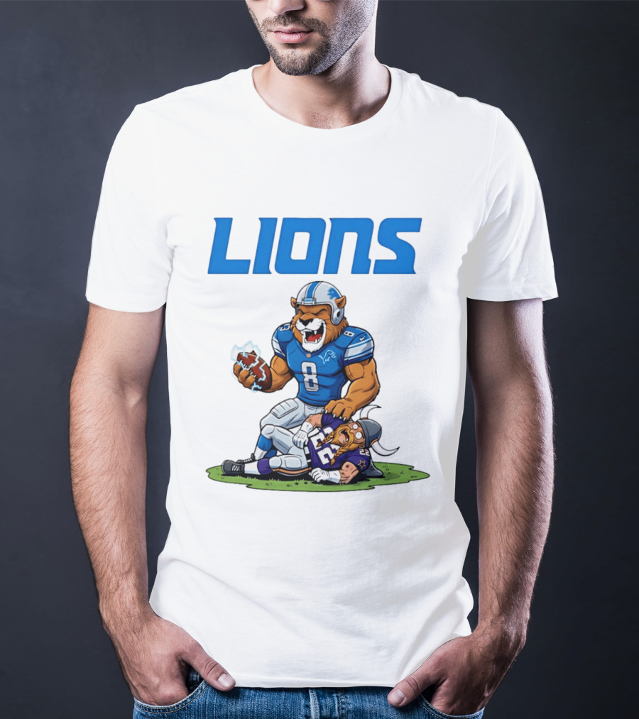 Detroit Lions Vs Minnesota Vikings Rivalry Game Battle T-Shirt