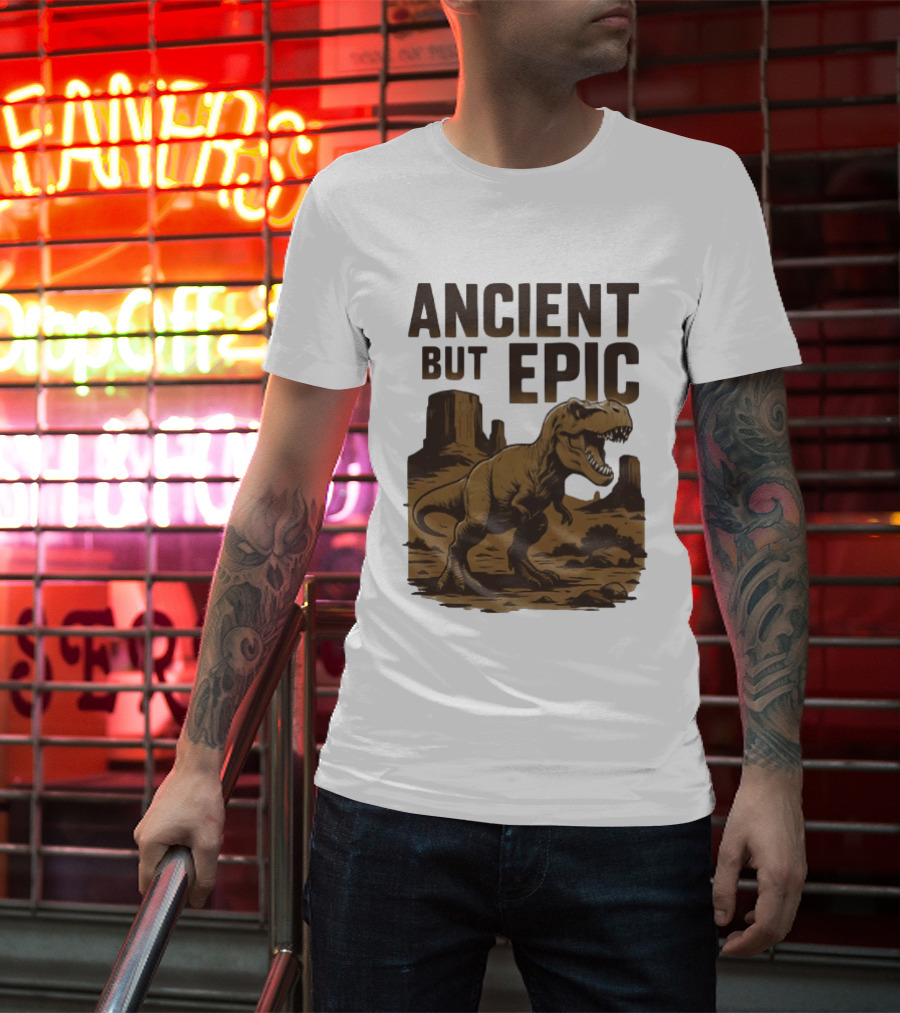T. Rex Dinosaur Ancient But Epic Desert Scene T-Shirt