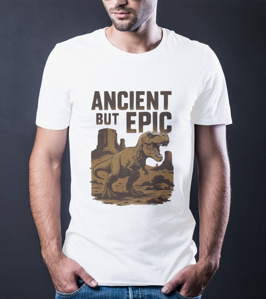 T. Rex Dinosaur Ancient But Epic Desert Scene T-Shirt