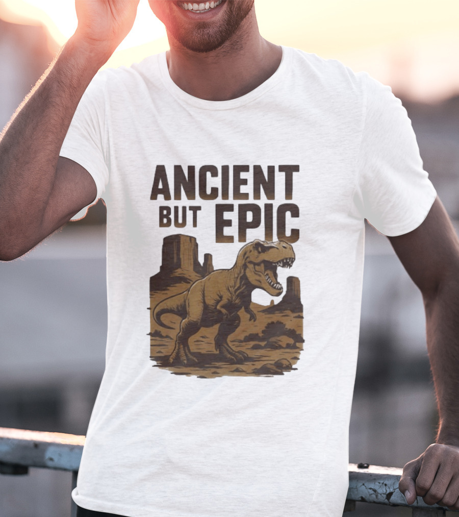 T. Rex Dinosaur Ancient But Epic Desert Scene T-Shirt