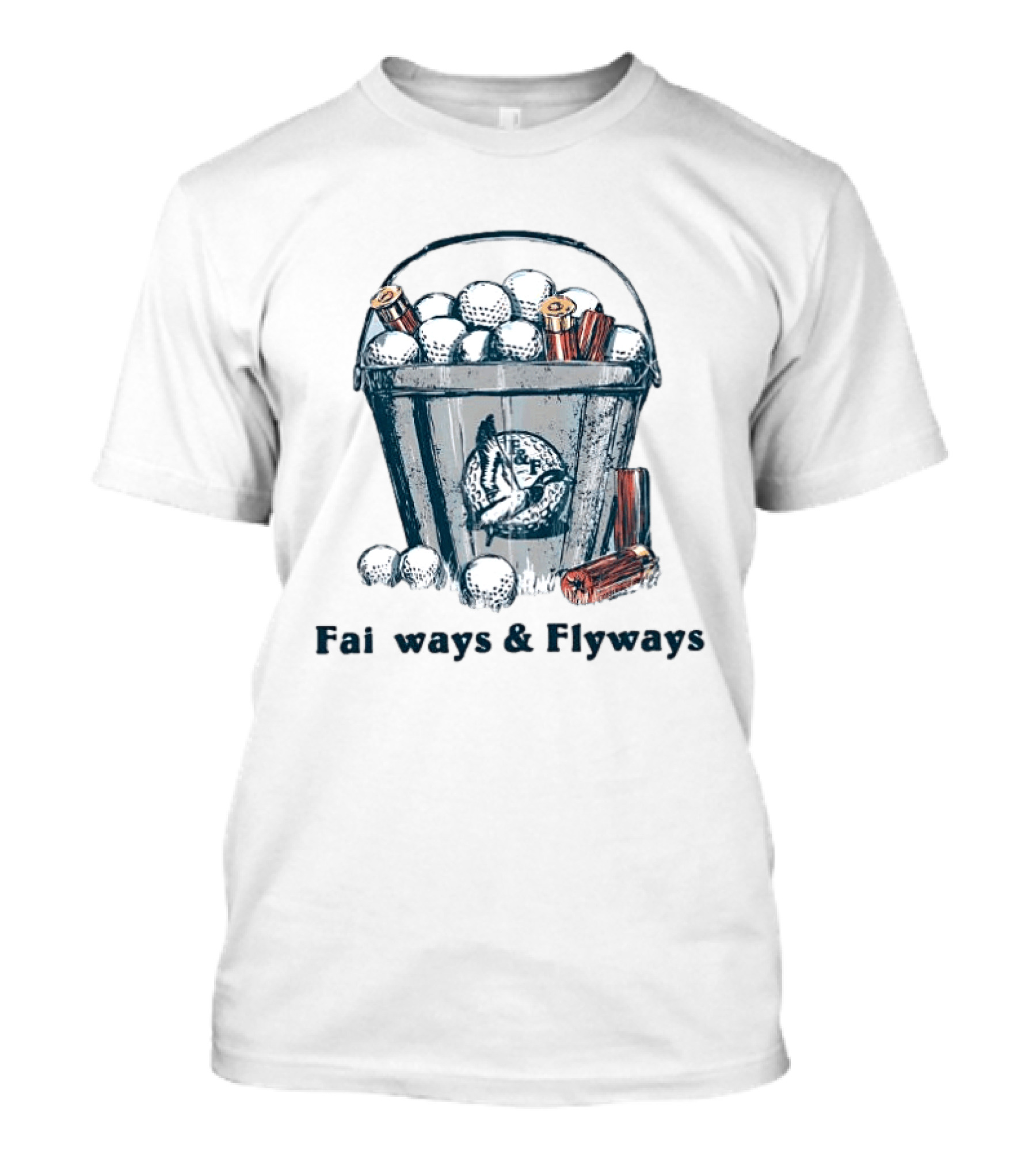 Fairways And Flyways Golf Ball Bucket With Shells T-Shirt