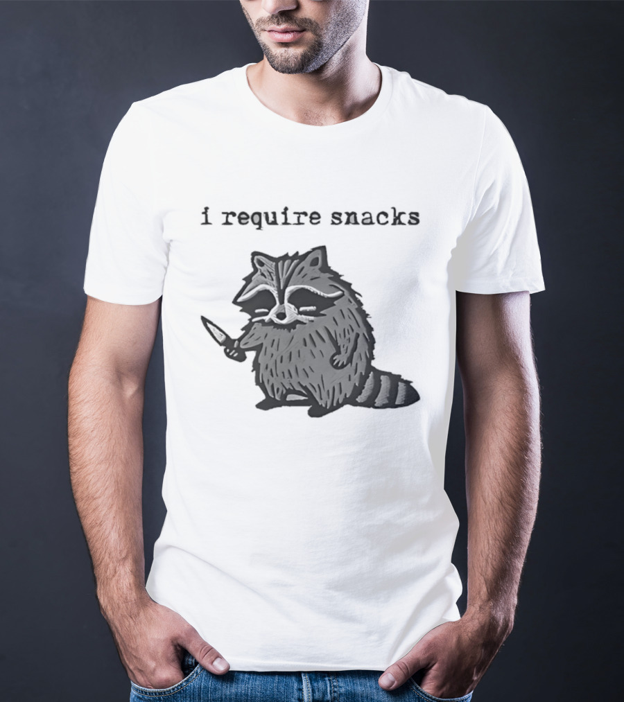 I Require Snacks Raccoon T-Shirt