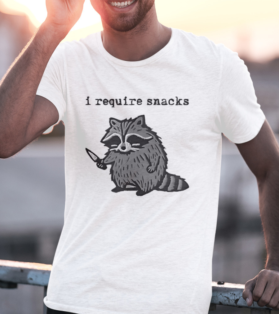 I Require Snacks Raccoon T-Shirt