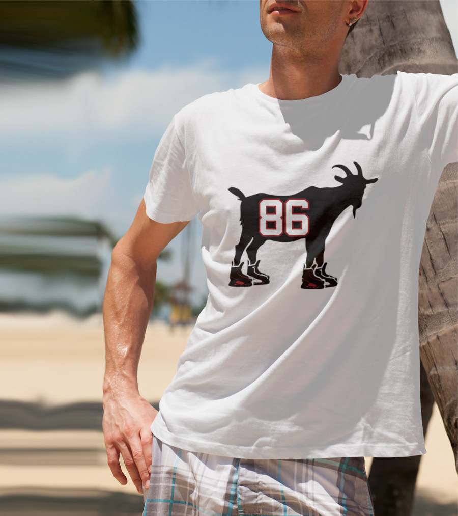 Jack Hughes GOAT 86 New Jersey Devils Tribute With Hockey Skates T-Shirt