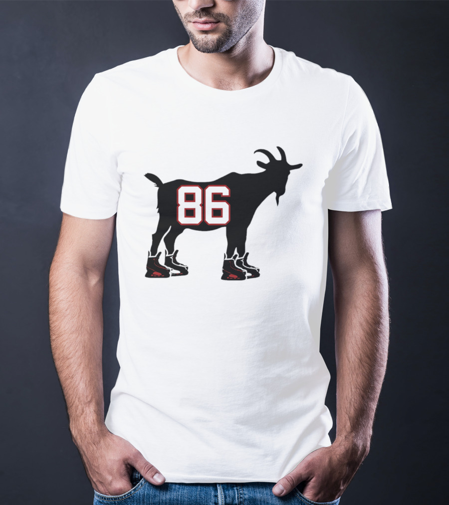 Jack Hughes GOAT 86 New Jersey Devils Tribute With Hockey Skates T-Shirt
