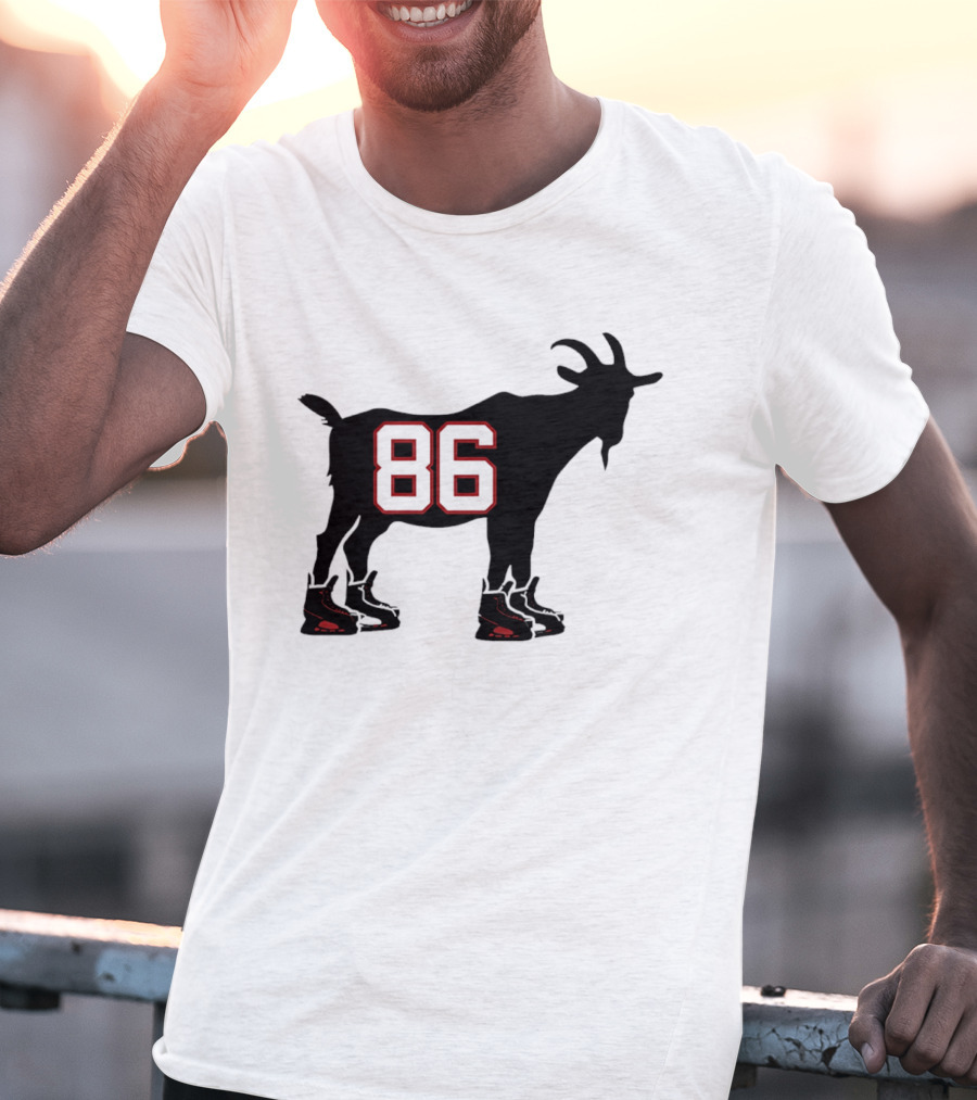 Jack Hughes GOAT 86 New Jersey Devils Tribute With Hockey Skates T-Shirt