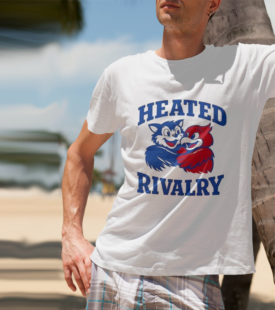Heated Rivalry Kentucky Wildcats Louisville Cardinals Hugging Cartoon T-Shirt
