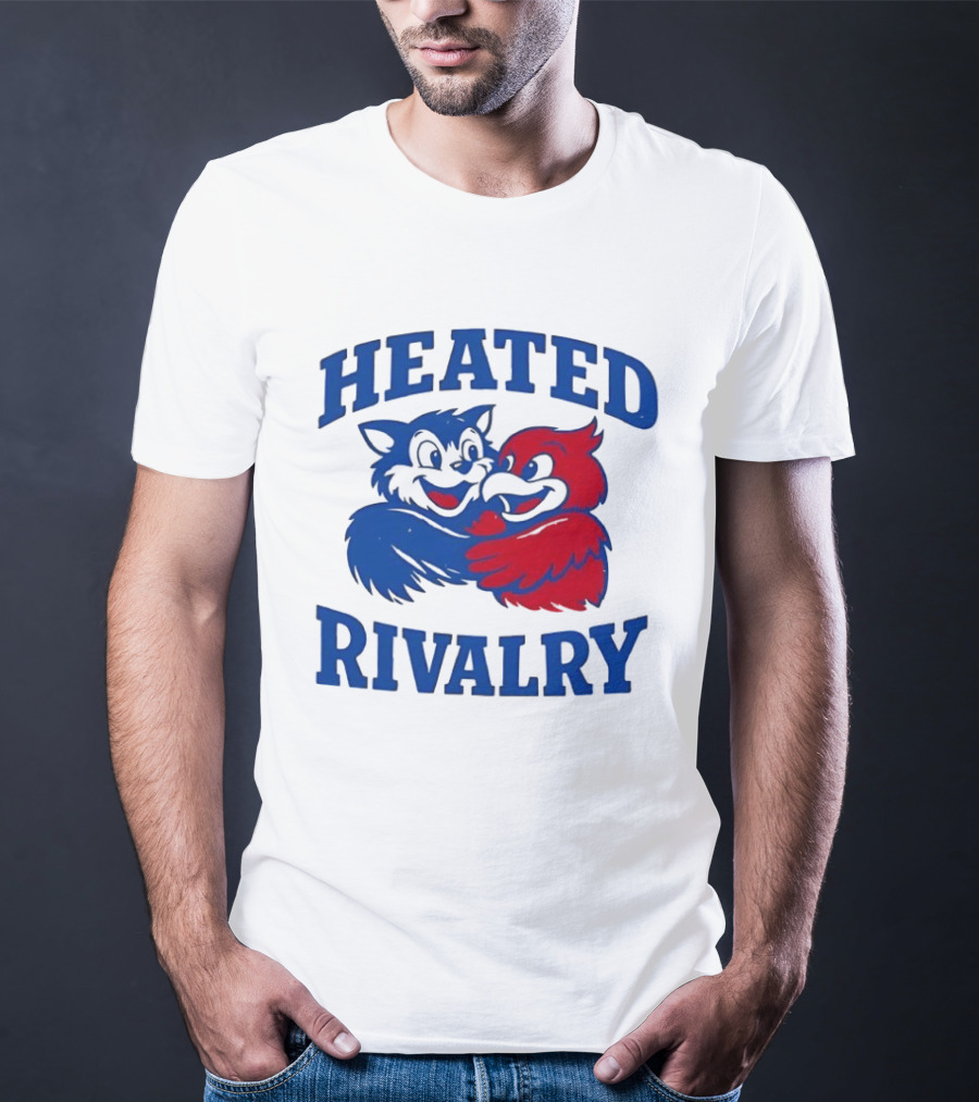 Heated Rivalry Kentucky Wildcats Louisville Cardinals Hugging Cartoon T-Shirt