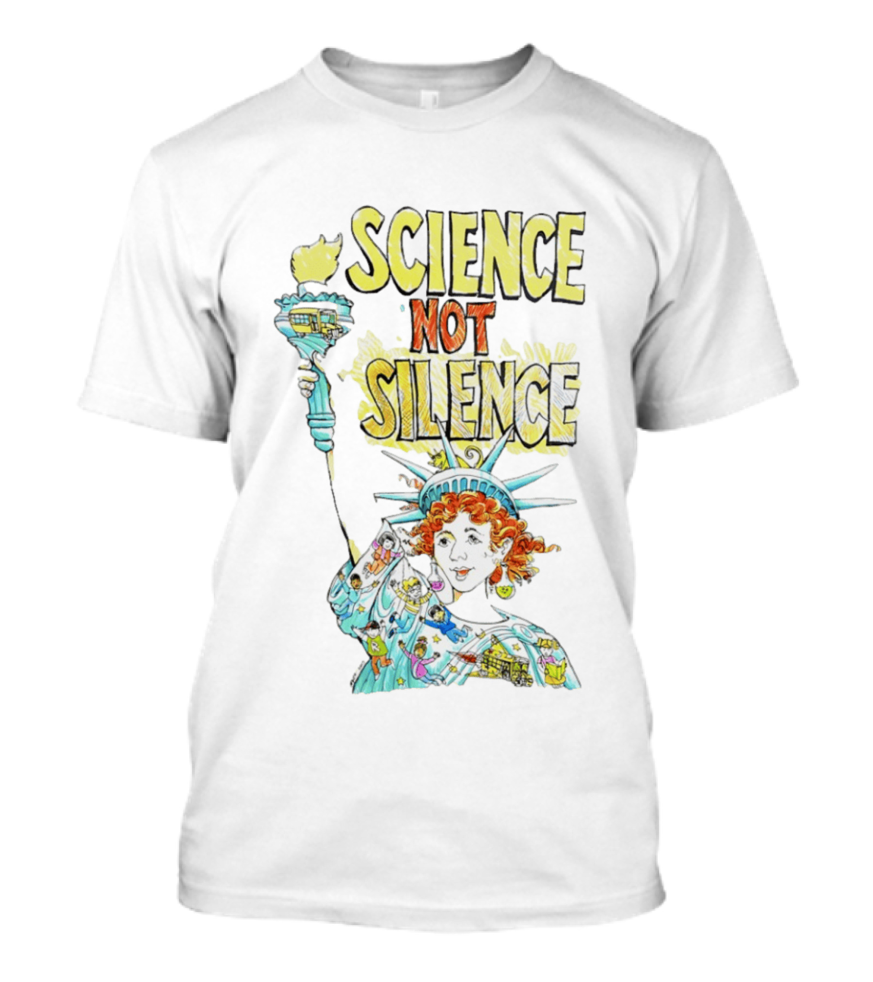 Science Not Silence Statue Of Liberty Torch T-Shirt