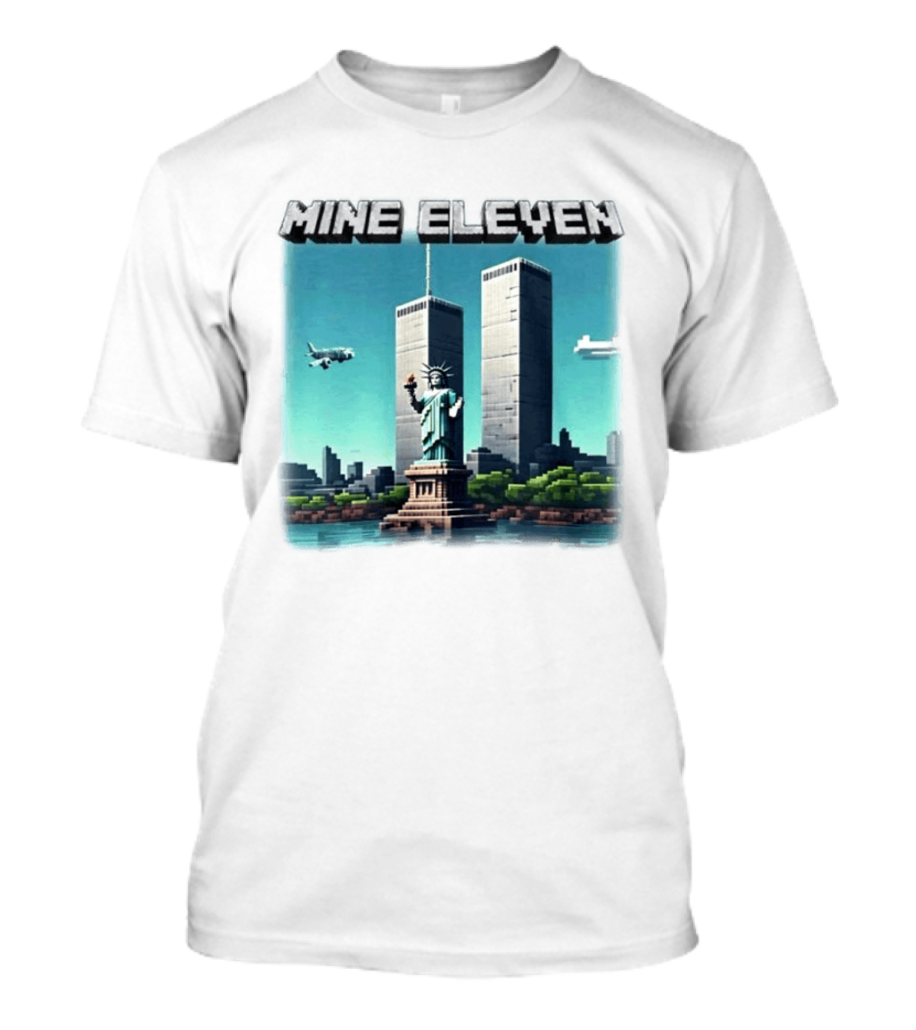 Mine Eleven Statue Of Liberty World Trade Center New York City T-Shirt