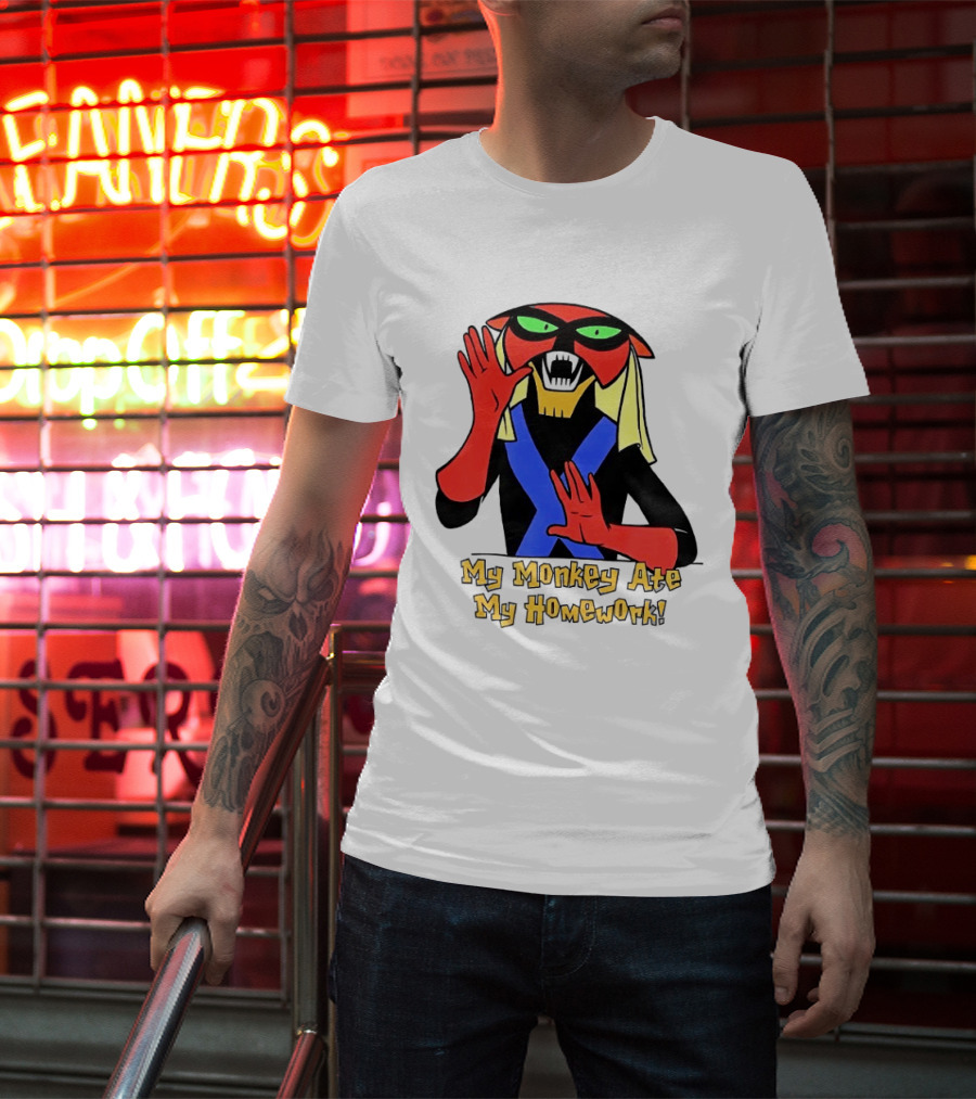 My Monkey Ate My Homework With Cartoon Character In Costume T-Shirt